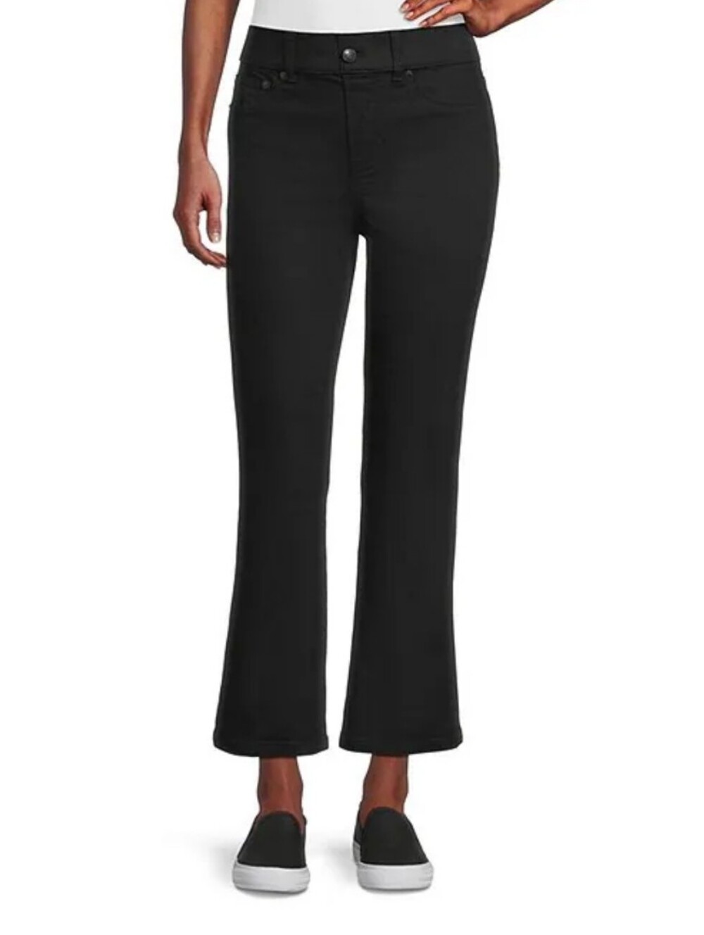 SPANX Pull-On Kick Flare Cropped Denim Jeans. Sz XL